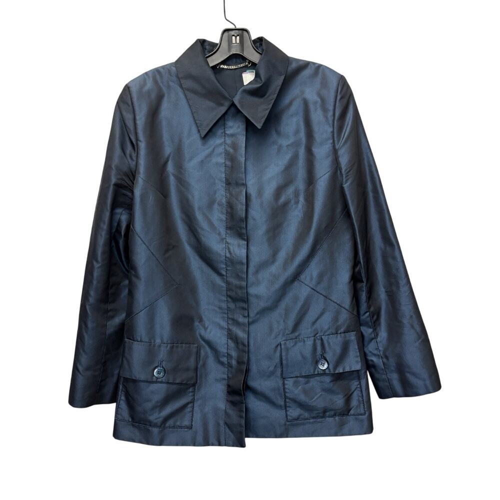 Gucci 100% Silk Navy Shirt Jacket US 10 IT 46 Vintage 90s